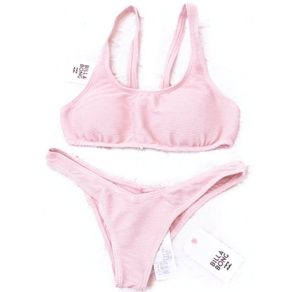 Billabong Pink Corduroy Bikini Set - Picture 1 of 7